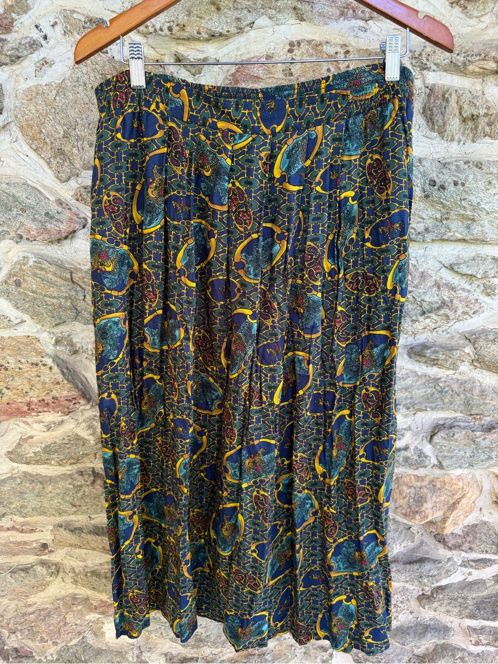 Vintage Pendleton Sophisticates Plus Equestrian Print Pleated Midi Skirt 16W